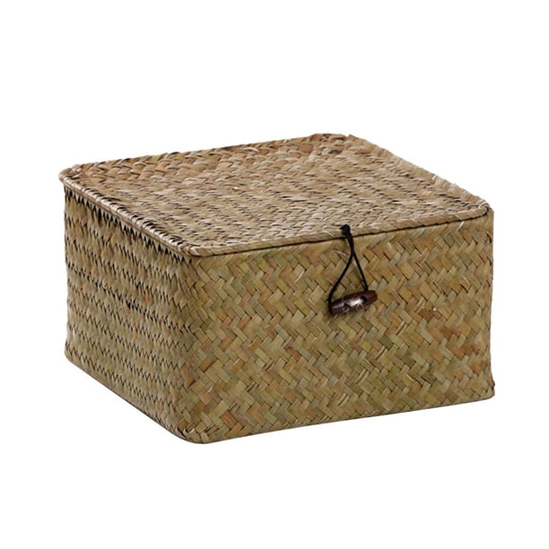 Boxes Various Seagrass Lidded Storage Baskets Hampers Home Organizer Box
